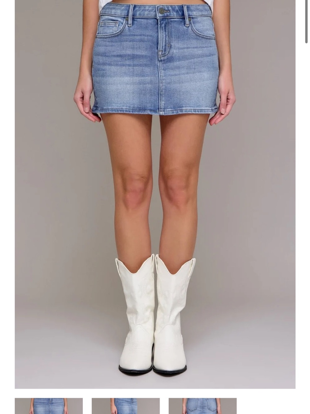 Light Blue Denim Mini Skirt - Classic Casual